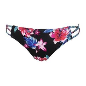 NWT Sundazed M Hawaiian Floral Stunner Hipster Bikini Swim Bottom Black #119883